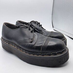 Gripfast Womens Black Platform Shoes Size 5 Made In England Leather Gothic